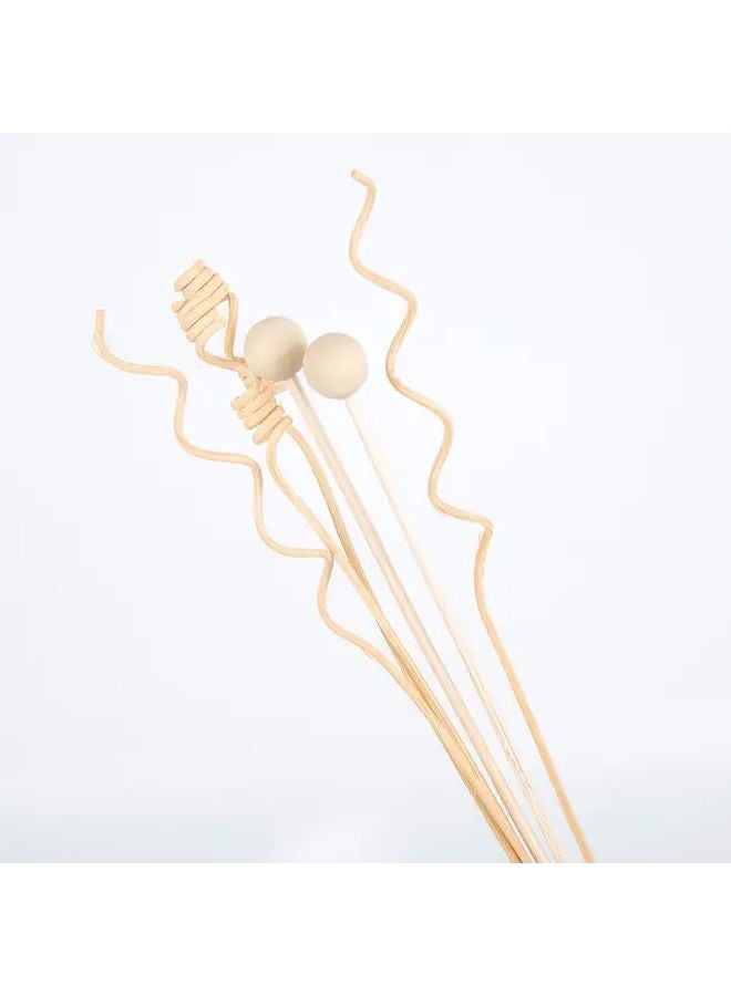 موديل 01 عصي ناشر الزيوت العطرية من الخشب الطبيعي والروطان مع غطاء بيج ديكور المنزل معطر الجو - Image 2